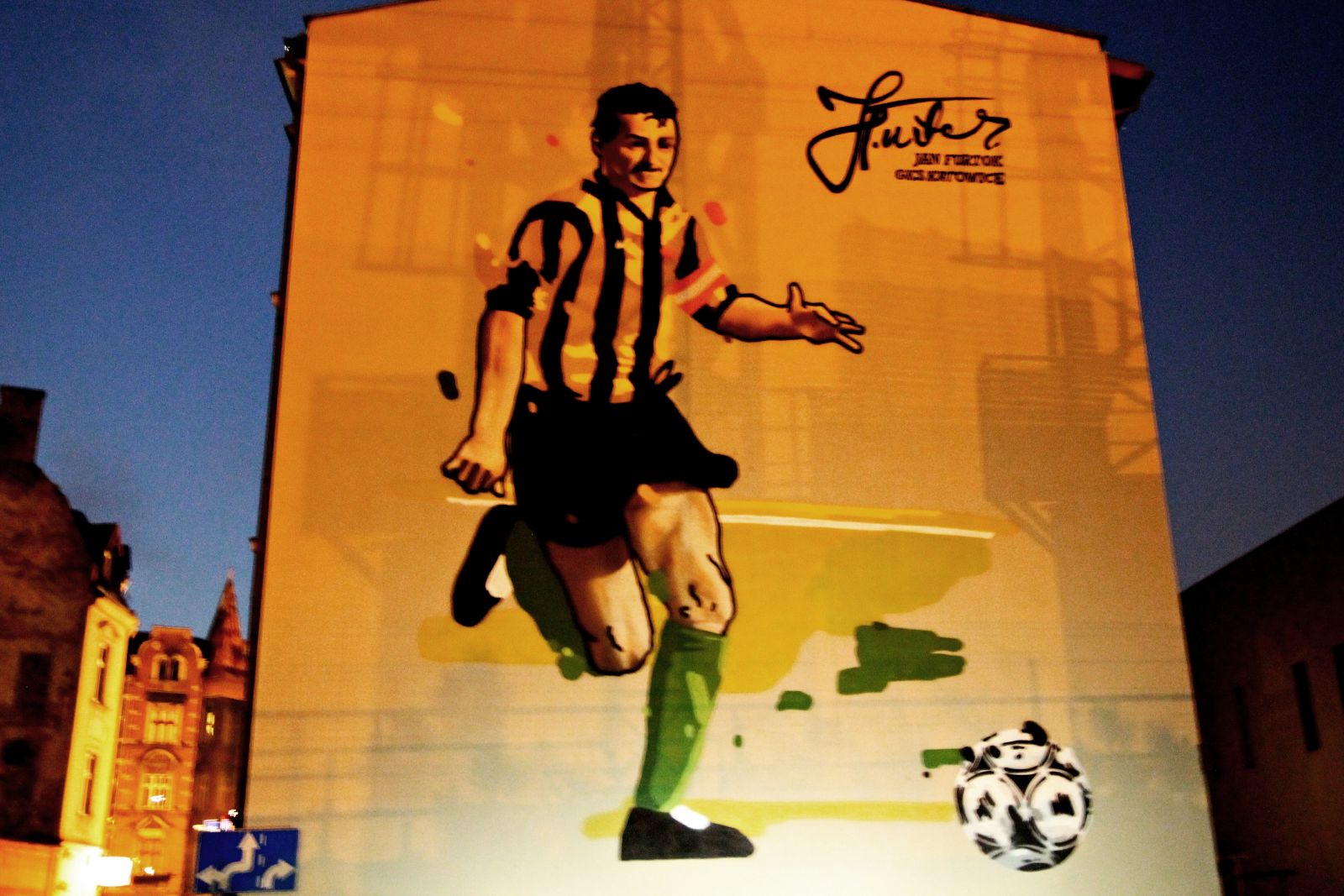 Gwiazda GKS Katowice na muralu